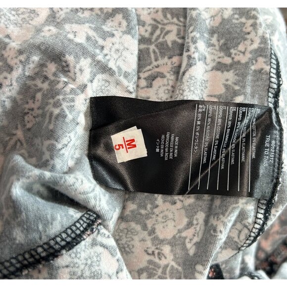 VOLCOM What A Looker Crop Tank Top Sz M Corset Style Tank Eyelet Floral Printed - Picture 10 of 10